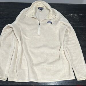 Patagonia Men’s XL pullover fleece quarter zip Cream